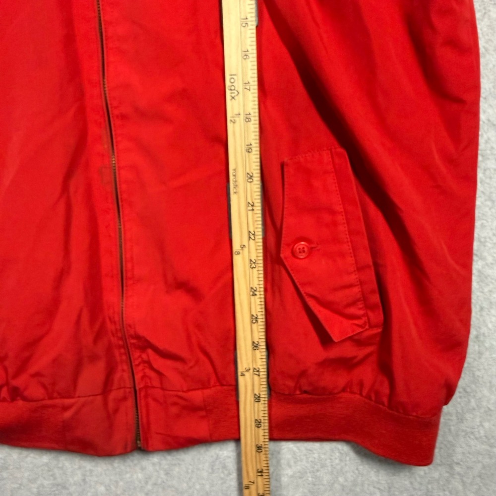 Vintage Izod Lacoste Harrington Jacket Red Plaid Lined Mens XLT Full Zip Coat - Picture 16 of 16